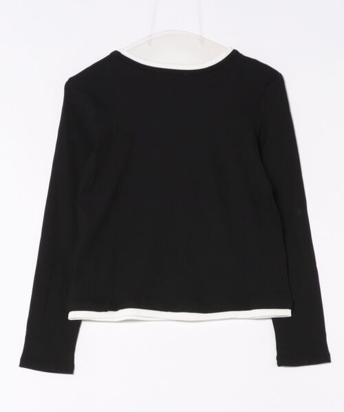 BANICO(バニコ)の「【Banico】配色ネックデザイン長袖トップス(Tシャツ/カットソー・レディース・チョコ/ホワイト/ベージュ/ブラック・FREE)」の5枚目の写真