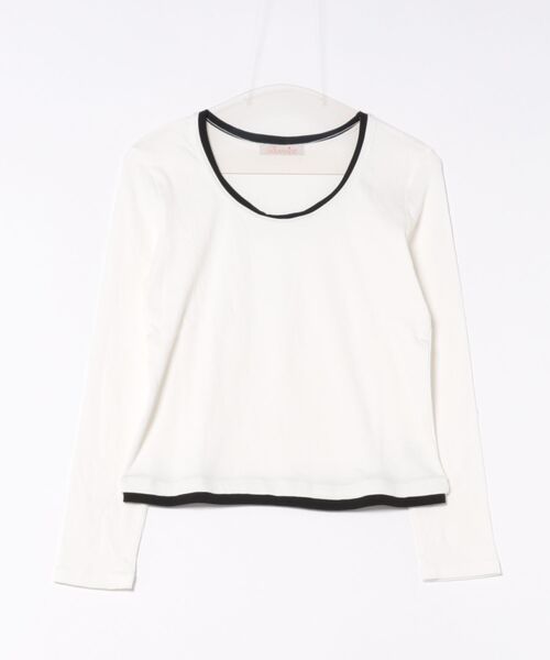 BANICO(バニコ)の「【Banico】配色ネックデザイン長袖トップス(Tシャツ/カットソー・レディース・チョコ/ホワイト/ベージュ/ブラック・FREE)」の16枚目の写真