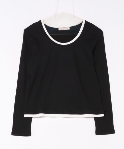 BANICO(バニコ)の「【Banico】配色ネックデザイン長袖トップス(Tシャツ/カットソー・レディース・チョコ/ホワイト/ベージュ/ブラック・FREE)」の17枚目の写真