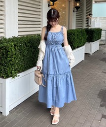 clear | 肩リボンキャミワンピース [着回し力抜群 シンプル]≪SS新作≫(ワンピース)