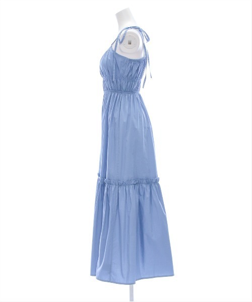 clear（クリア）の「【低身長サイズ有】肩リボンキャミワンピース [着回し力抜群 ロング丈 大人]≪SS新作≫（ワンピース・レディース・ピンク/ブラック/ブルーグレー・F/XS）」の7枚目の写真