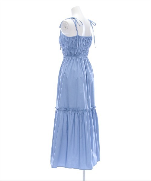 clear（クリア）の「【低身長サイズ有】肩リボンキャミワンピース [着回し力抜群 ロング丈 大人]≪SS新作≫（ワンピース・レディース・ピンク/ブラック/ブルーグレー・F/XS）」の8枚目の写真