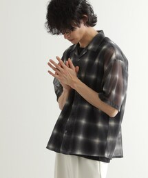 tk.TAKEO KIKUCHI（ティーケータケオキクチ）の「メッシュオンブレーチェックシャツ（シャツ/ブラウス）」