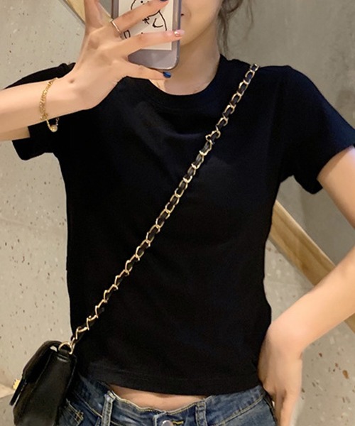 ALTROSE(アルトローズ)の「チビT ミニ丈 Tシャツ バックリボン(Tシャツ/カットソー・レディース・ブラック/ホワイト・FREE)」の11枚目の写真