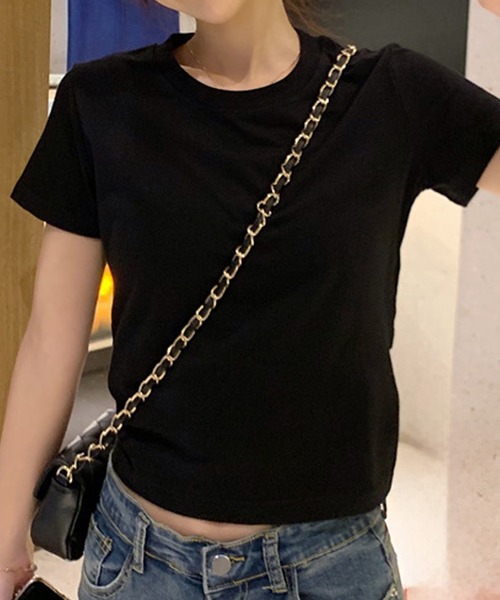 ALTROSE(アルトローズ)の「チビT ミニ丈 Tシャツ バックリボン(Tシャツ/カットソー・レディース・ブラック/ホワイト・FREE)」の12枚目の写真