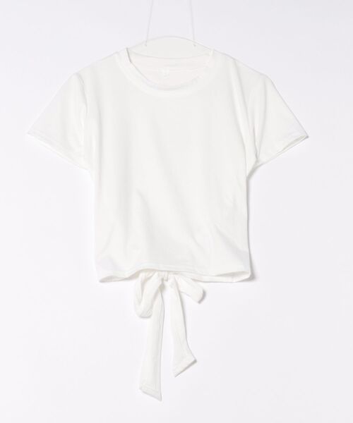 ALTROSE(アルトローズ)の「チビT ミニ丈 Tシャツ バックリボン(Tシャツ/カットソー・レディース・ブラック/ホワイト・FREE)」の6枚目の写真