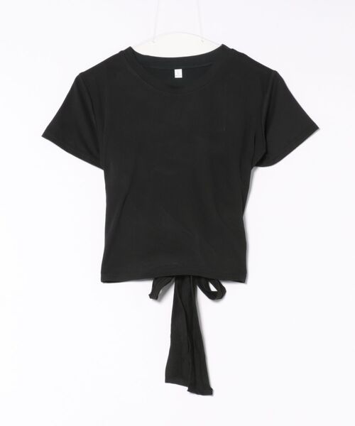 ALTROSE(アルトローズ)の「チビT ミニ丈 Tシャツ バックリボン(Tシャツ/カットソー・レディース・ブラック/ホワイト・FREE)」の7枚目の写真