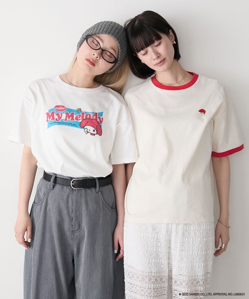 セール】【My Melody × forksy.】ワンポイントデザイン クルーネック