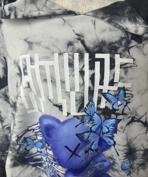 Amilige（アミリージュ）の「タイダイくま耳メッシュパーカー