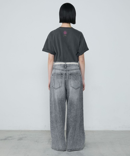 セール】Shoelace belt loose denim pants / シューレースベルト