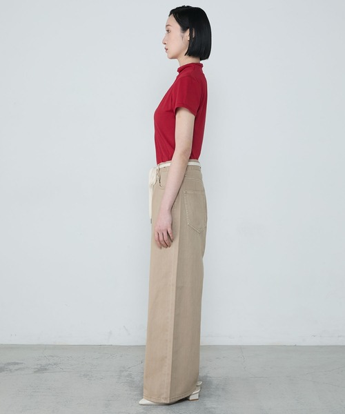 セール】Shoelace belt loose denim pants / シューレースベルト