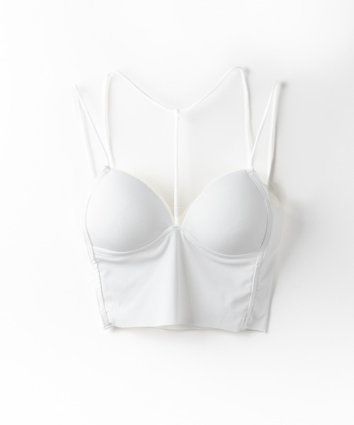 me+em select(ミームセレクト)の「【 2点セット 】Y-ストラップスリムギャザーレイヤードトップス / Y-strap slim gather layered tops(アンサンブル・レディース・ホワイト/ブラック・FREE)」の11枚目の写真