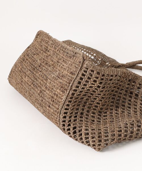 ☆MADE IN MADAブラウン ラフィア トートバッグ・美品 セール】【MADE IN MADA /メイドインマダ】大きめ かごバッグ