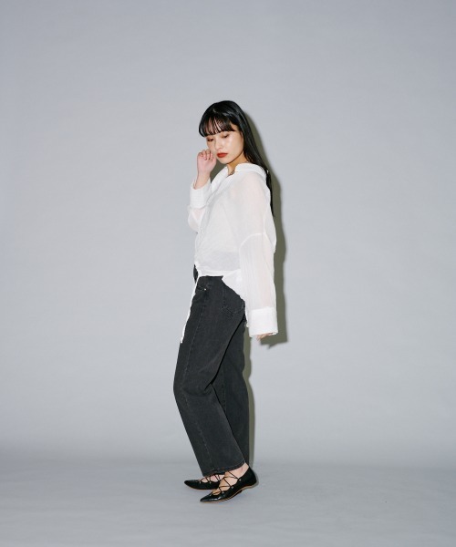 terrace(テラス)の「フラッフィードロストスキッパーブラウス(シャツ/ブラウス・レディース・グレイッシュベージュ/ブラック/オフホワイト・MEDIUM)」の17枚目の写真