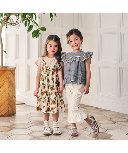 Seraph（セラフ）の「【リンク/ジュニア対応】襟お花刺繍デザインブラウス（シャツ/ブラウス・キッズ・ピンク/ブラック/オフホワイト・120/110/100/90/80/140/130）」の9枚目の写真