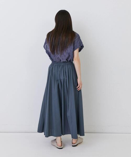 conges payes ADIEU TRISTESSE(コンジェ ペイエ アデュートリステス)の「◆コットンワッシャーフレアースカート(スカート・レディース・ブルーグレー/レッド・38)」の5枚目の写真