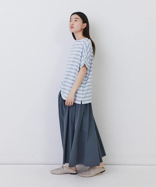 conges payes ADIEU TRISTESSE(コンジェ ペイエ アデュートリステス)の「◆コットンワッシャーフレアースカート(スカート・レディース・ブルーグレー/レッド・38)」の7枚目の写真