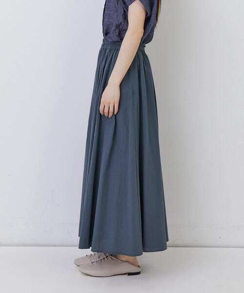 conges payes ADIEU TRISTESSE(コンジェ ペイエ アデュートリステス)の「◆コットンワッシャーフレアースカート(スカート・レディース・ブルーグレー/レッド・38)」の10枚目の写真