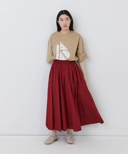 conges payes ADIEU TRISTESSE(コンジェ ペイエ アデュートリステス)の「◆コットンワッシャーフレアースカート(スカート・レディース・ブルーグレー/レッド・38)」の11枚目の写真