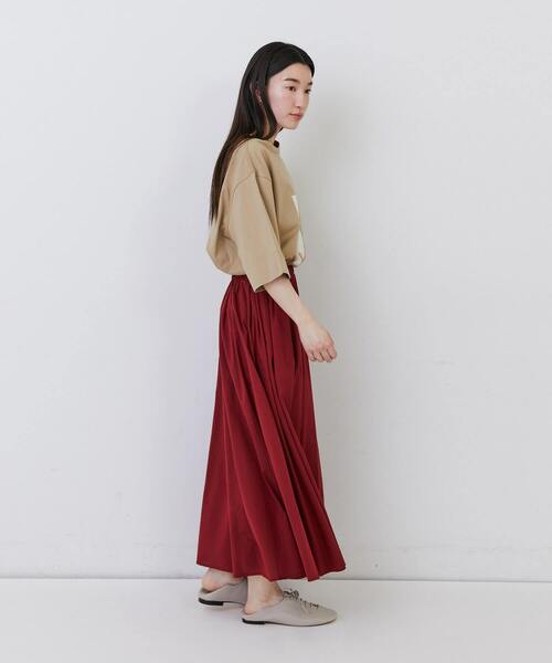 conges payes ADIEU TRISTESSE(コンジェ ペイエ アデュートリステス)の「◆コットンワッシャーフレアースカート(スカート・レディース・ブルーグレー/レッド・38)」の12枚目の写真