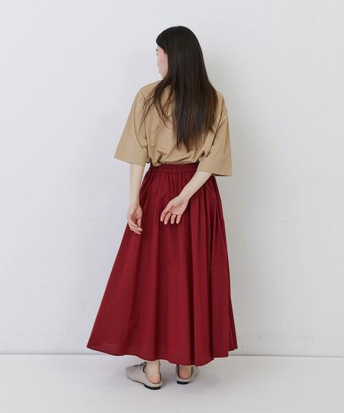 conges payes ADIEU TRISTESSE(コンジェ ペイエ アデュートリステス)の「◆コットンワッシャーフレアースカート(スカート・レディース・ブルーグレー/レッド・38)」の13枚目の写真