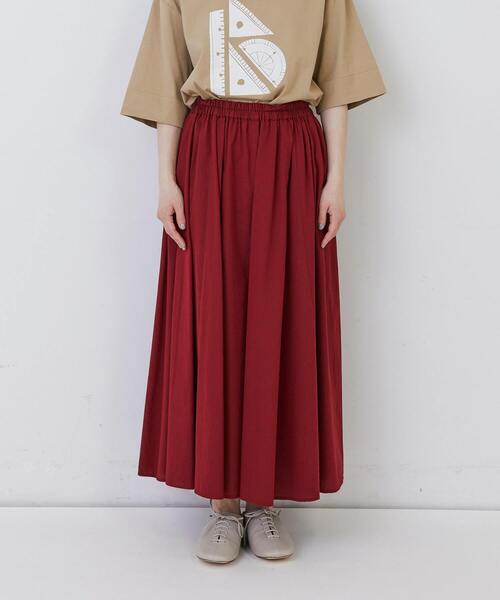 conges payes ADIEU TRISTESSE(コンジェ ペイエ アデュートリステス)の「◆コットンワッシャーフレアースカート(スカート・レディース・ブルーグレー/レッド・38)」の16枚目の写真