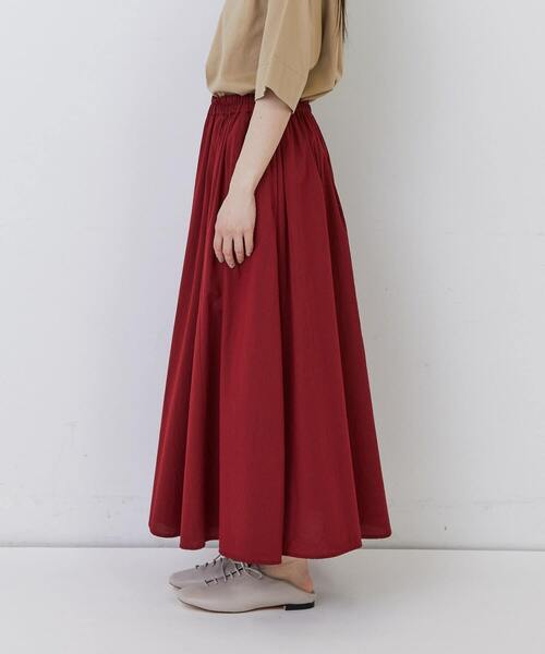 conges payes ADIEU TRISTESSE(コンジェ ペイエ アデュートリステス)の「◆コットンワッシャーフレアースカート(スカート・レディース・ブルーグレー/レッド・38)」の17枚目の写真