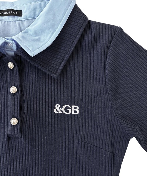 ANDGEEBEE（アンジービー）の「シャツドッキングポロミニワンピ（ワンピース・レディース・ネイビー/グレー・FREE）」の8枚目の写真