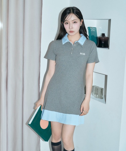 ANDGEEBEE（アンジービー）の「シャツドッキングポロミニワンピ（ワンピース・レディース・ネイビー/グレー・FREE）」の17枚目の写真