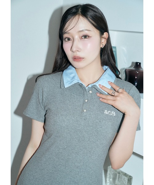 ANDGEEBEE（アンジービー）の「シャツドッキングポロミニワンピ（ワンピース・レディース・ネイビー/グレー・FREE）」の19枚目の写真