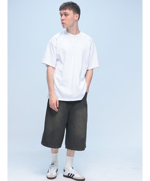 Goodwear(グッドウェア)の「Goodwear USAコットン ヘンリーネック 半袖 Tシャツ BIG TEE(Tシャツ/カットソー・メンズ・ネイビー/ホワイト/ブラック/グレー・M/L/LL)」の5枚目の写真