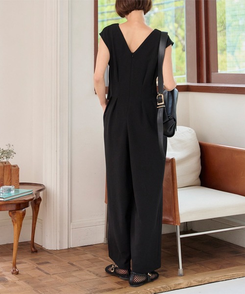 KOBE LETTUCE（コウベレタス）の「ウエストタックオールインワン（つなぎ/オールインワン・レディース・ピンク/ブラック/ネイビー・M/L/PM）」の15枚目の写真