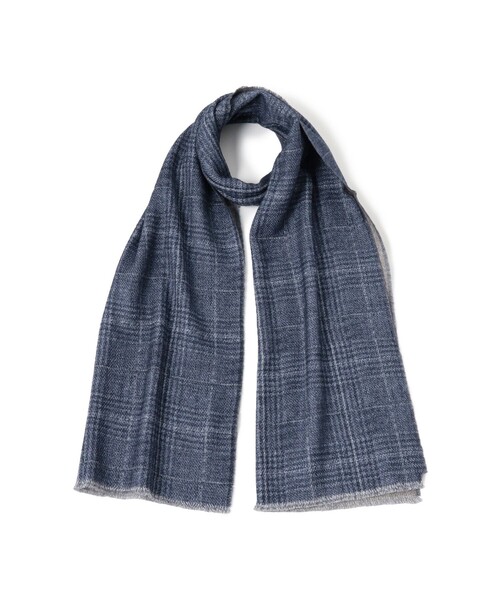 BRILLA per il gusto（ブリッラペルイルグースト）の「GIERRE / ウール リバーシブル プリント ストール（マフラー・メンズ・ブルー系その他3/ダークグリーン・ONE SIZE）」の2枚目の写真