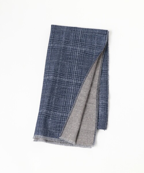 BRILLA per il gusto（ブリッラペルイルグースト）の「GIERRE / ウール リバーシブル プリント ストール（マフラー・メンズ・ブルー系その他3/ダークグリーン・ONE SIZE）」の3枚目の写真