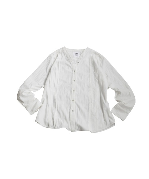 antiqua(アンティカ)の「Vネックタックシャツ(シャツ/ブラウス・レディース・ホワイト/ブラック・ONESIZE)」の19枚目の写真