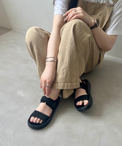 セール】【Fit meサンダル】ニット ダブル ベルト サンダル /55208