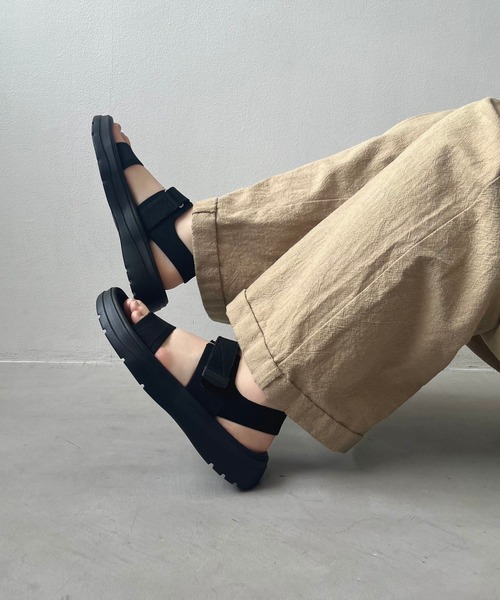 ORiental TRaffic(オリエンタルトラフィック)の「【Fit meサンダル】ニット ダブル ベルト サンダル /55208(サンダル・レディース・ブラック/アイボリー/ブラウン・S/M/L/LL)」の10枚目の写真