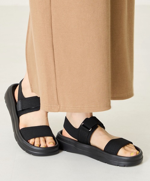 ORiental TRaffic(オリエンタルトラフィック)の「【Fit meサンダル】ニット ダブル ベルト サンダル /55208(サンダル・レディース・ブラック/アイボリー/ブラウン・S/M/L/LL)」の16枚目の写真