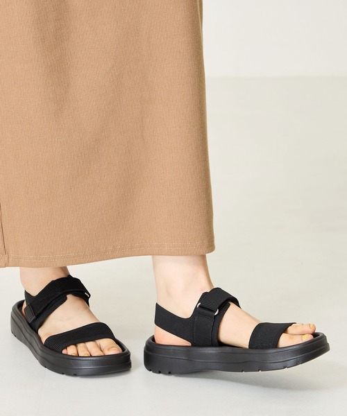 ORiental TRaffic(オリエンタルトラフィック)の「【Fit meサンダル】ニット ダブル ベルト サンダル /55208(サンダル・レディース・ブラック/アイボリー/ブラウン・S/M/L/LL)」の17枚目の写真
