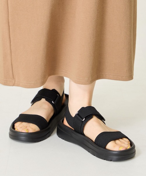 ORiental TRaffic(オリエンタルトラフィック)の「【Fit meサンダル】ニット ダブル ベルト サンダル /55208(サンダル・レディース・ブラック/アイボリー/ブラウン・S/M/L/LL)」の18枚目の写真