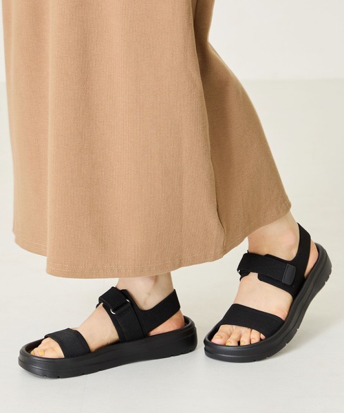 ORiental TRaffic(オリエンタルトラフィック)の「【Fit meサンダル】ニット ダブル ベルト サンダル /55208(サンダル・レディース・ブラック/アイボリー/ブラウン・S/M/L/LL)」の19枚目の写真