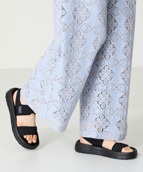 ORiental TRaffic(オリエンタルトラフィック)の「【Fit meサンダル】ニット ダブル ベルト サンダル /55208(サンダル・レディース・ブラック/アイボリー/ブラウン・S/M/L/LL)」の12枚目の写真