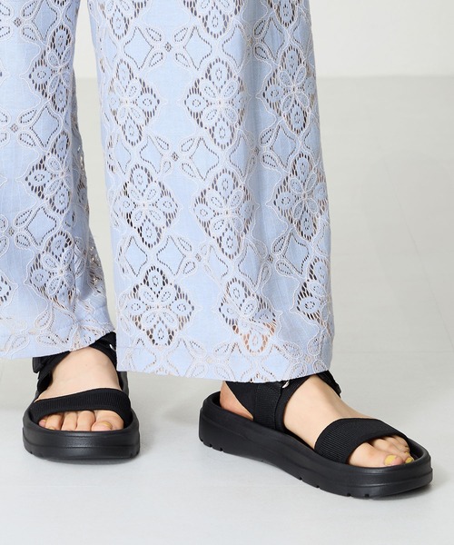 ORiental TRaffic(オリエンタルトラフィック)の「【Fit meサンダル】ニット ダブル ベルト サンダル /55208(サンダル・レディース・ブラック/アイボリー/ブラウン・S/M/L/LL)」の13枚目の写真