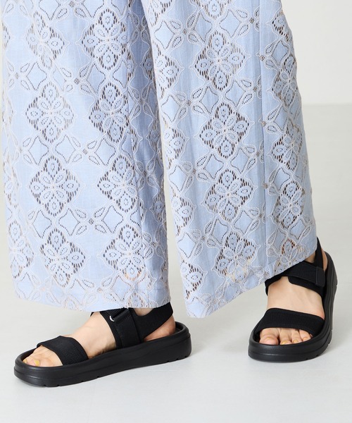 ORiental TRaffic(オリエンタルトラフィック)の「【Fit meサンダル】ニット ダブル ベルト サンダル /55208(サンダル・レディース・ブラック/アイボリー/ブラウン・S/M/L/LL)」の14枚目の写真