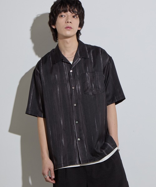 優里　Patterned Open Collar Shirt 特典付き！ AO547_WY3020?$crop1254$