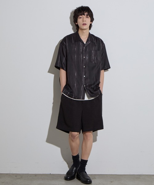SLICK(スリック)の「【SLICK/スリック】Abstract Printed Open Collar Shirt/ アブストラクト柄オープンカラーシャツ(シャツ/ブラウス・メンズ・ライトグレー/ブラック・1/2/3)」の7枚目の写真