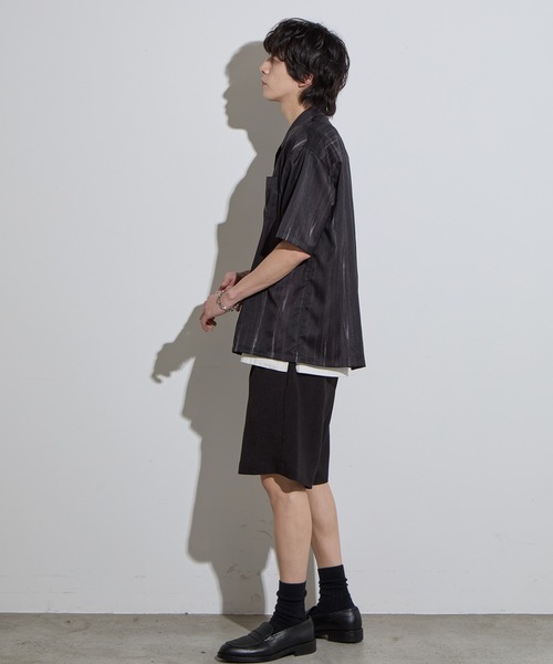 SLICK(スリック)の「【SLICK/スリック】Abstract Printed Open Collar Shirt/ アブストラクト柄オープンカラーシャツ(シャツ/ブラウス・メンズ・ライトグレー/ブラック・1/2/3)」の8枚目の写真