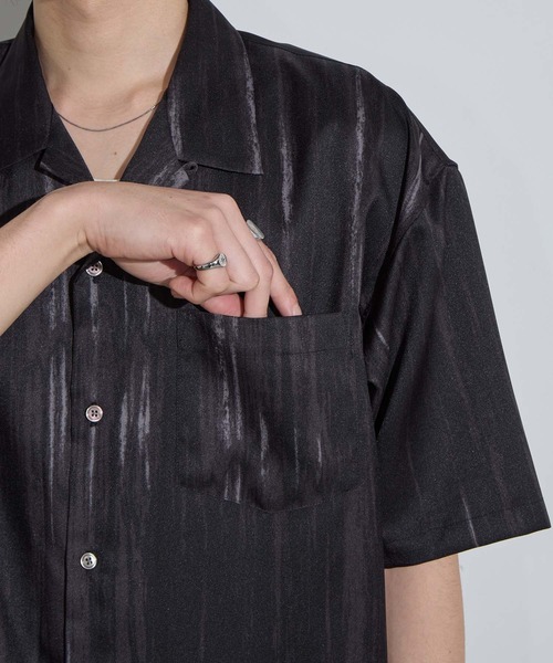 SLICK(スリック)の「【SLICK/スリック】Abstract Printed Open Collar Shirt/ アブストラクト柄オープンカラーシャツ(シャツ/ブラウス・メンズ・ライトグレー/ブラック・1/2/3)」の11枚目の写真
