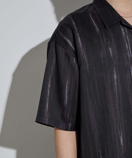 SLICK(スリック)の「【SLICK/スリック】Abstract Printed Open Collar Shirt/ アブストラクト柄オープンカラーシャツ(シャツ/ブラウス・メンズ・ライトグレー/ブラック・1/2/3)」の12枚目の写真