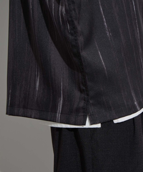 SLICK(スリック)の「【SLICK/スリック】Abstract Printed Open Collar Shirt/ アブストラクト柄オープンカラーシャツ(シャツ/ブラウス・メンズ・ライトグレー/ブラック・1/2/3)」の13枚目の写真